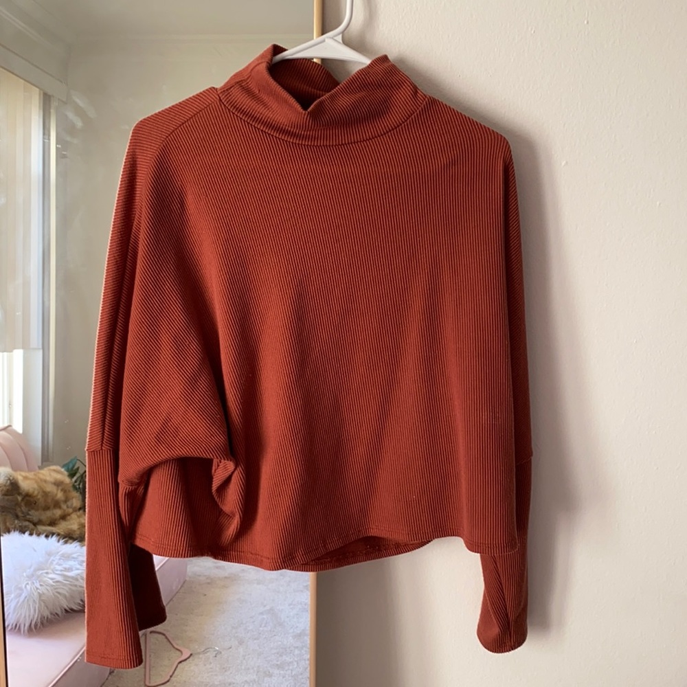 Mock- turtleneck top